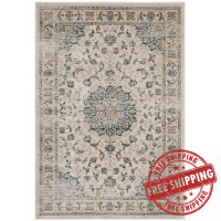 Modway R-1102A-58 Atara Distressed Vintage Persian Medallion 5x8 Area Rug