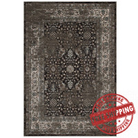 Modway R-1104A-58 Berit Distressed Vintage Floral Lattice 5x8 Area Rug