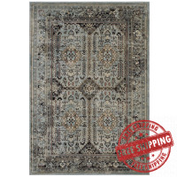 Modway R-1105A-58 Enye Distressed Vintage Floral Lattice 5x8 Area Rug