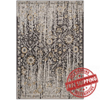 Modway R-1108A-58 Ganesa Distressed Diamond Floral
Lattice 5x8 Area Rug