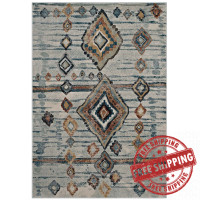 Modway R-1109A-58 Jenica Distressed Moroccan Tribal Abstract Diamond 5x8 Area Rug