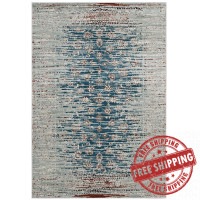 Modway R-1110A-58 Hesper  Distressed Contemporary Floral Lattice 5x8 Area Rug