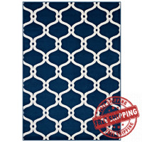 Modway R-1129B-58 Beltara Chain Link Transitional Trellis 5x8 Area Rug