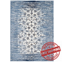 Modway R-1131B-58 Chiara Distressed Floral Lattice Contemporary 5x8 Area Rug