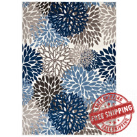 Modway R-1133A-46 Blue, Brown and Beige Calithea Vintage Classic Abstract Floral 4x6 Area Rug
