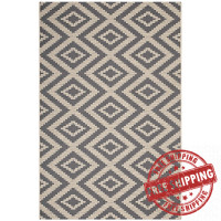 Modway R-1135A-58 Jagged Geometric Diamond Trellis 5x8 Indoor and Outdoor Area Rug