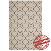Modway R-1136A-58 Linza Wave Abstract Trellis 5x8 Indoor and Outdoor Area Rug