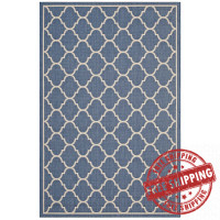 Modway R-1137A-58 Avena Moroccan Quatrefoil Trellis 5x8 Indoor and Outdoor Area Rug