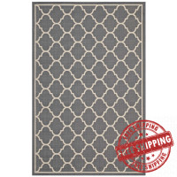 Modway R-1137B-58 Avena Moroccan Quatrefoil Trellis 5x8 Indoor and Outdoor Area Rug