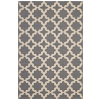 Modway R-1139D-912 Gray and Beige Cerelia Moroccan Trellis 9x12 Indoor and Outdoor Area Rug