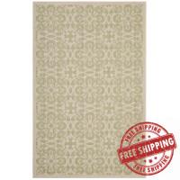 Modway R-1142B-912 Light Green and Beige Ariana Vintage Floral Trellis 9x12 Indoor and Outdoor Area Rug