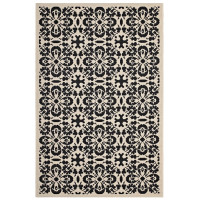 Modway R-1142E-912 Black and Beige Ariana Vintage Floral Trellis 9x12 Indoor and Outdoor Area Rug