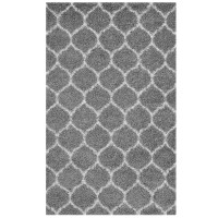 Modway R-1143B-58 Solvea Moroccan Trellis 5x8 Shag Area Rug