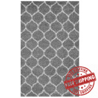 Modway R-1143B-58 Solvea Moroccan Trellis 5x8 Shag Area Rug