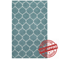 Modway R-1143E-58 Solvea Moroccan Trellis 5x8 Shag Area Rug