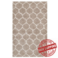 Modway R-1143F-58 Solvea Moroccan Trellis 5x8 Shag Area Rug