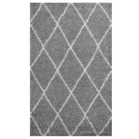 Modway R-1144B-58 Toryn Diamond Lattice 5x8 Shag Area Rug
