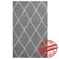 Modway R-1144B-58 Toryn Diamond Lattice 5x8 Shag Area Rug