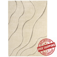 Modway R-1150A-58 Jubilant Abound Abstract Swirl 5x8 Shag Area Rug