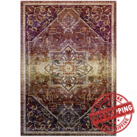 Modway R-1157A-46 Success Kaede Transitional Distressed Vintage Floral Persian Medallion 4x6 Area Rug