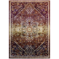 Modway R-1157A-810 Success Kaede Transitional Distressed Vintage Floral Persian Medallion 8x10 Area Rug