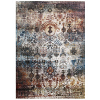 Modway R-1159A-46 Success Tahira Transitional Distressed Vintage Floral Moroccan Trellis 4x6 Area Rug
