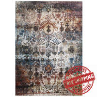 Modway R-1159A-46 Success Tahira Transitional Distressed Vintage Floral Moroccan Trellis 4x6 Area Rug