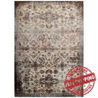 Modway R-1161A-46 Success Kaede Distressed Vintage Floral Moroccan Trellis 4x6 Area Rug