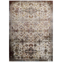 Modway R-1161A-58 Success Kaede Distressed Vintage Floral Moroccan Trellis 5x8 Area Rug