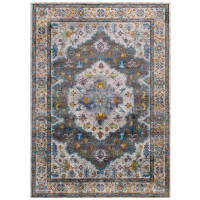 Modway R-1163A-810 Success Anisah Distressed Floral Persian Medallion 8x10 Area Rug