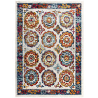 Modway R-1168A-810 Entourage Odile Distressed Floral Moroccan Trellis 8x10 Area Rug