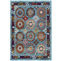 Modway R-1168B-810 Entourage Odile Distressed Floral Moroccan Trellis 8x10 Area Rug