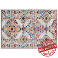 Modway R-1169A-810 Entourage Khalida Distressed Floral Lattice 8x10 Area Rug