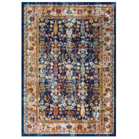 Modway R-1170B-810 Entourage Jessa Distressed Vintage Floral Lattice 8x10 Area Rug
