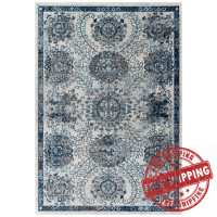 Modway R-1173B-58 Entourage Kensie Distressed Floral Moroccan Trellis 5x8 Area Rug