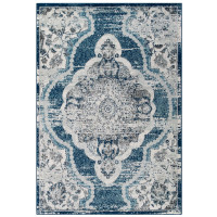 Modway R-1175B-58 Entourage Malia Distressed Vintage Floral Persian Medallion 5x8 Area Rug