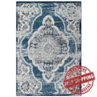 Modway R-1175B-58 Entourage Malia Distressed Vintage Floral Persian Medallion 5x8 Area Rug