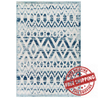 Modway R-1177A-58 Reflect Tamako Diamond and Chevron Moroccan Trellis 5x8 Indoor / Outdoor Area Rug