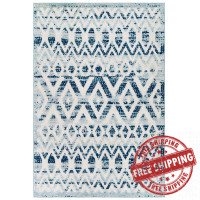 Modway R-1177A-58 Reflect Tamako Diamond and Chevron Moroccan Trellis 5x8 Indoor / Outdoor Area Rug