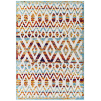 Modway R-1177B-58 Reflect Tamako Diamond and Chevron Moroccan Trellis 5x8 Indoor / Outdoor Area Rug