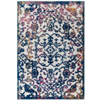 Modway R-1179B-58 Reflect Primrose Ornate Floral Lattice 5x8 Indoor/Outdoor Area Rug