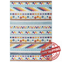 Modway R-1182A-810 Reflect Cadhla Vintage Abstract Geometric Lattice 8x10 Indoor and Outdoor Area Rug