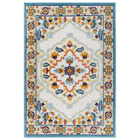 Modway R-1183A-810 Reflect Ansel Distressed Floral Persian Medallion 8x10 Indoor and Outdoor Area Rug