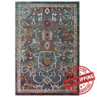 Modway R-1186A-58 Tribute Every Distressed Vintage Floral 5x8 Area Rug