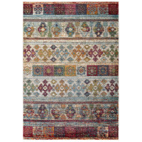 Modway R-1187A-810 Tribute Nala Distressed Vintage Floral Lattice 8x10 Area Rug