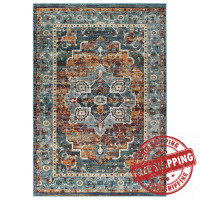 Modway R-1190B-58 Tribute Diantha Distressed Vintage Floral Persian Medallion 5x8 Area Rug