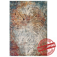 Modway R-1193A-58 Tribute Ember Contemporary Modern Vintage Mosaic 5x8 Area Rug