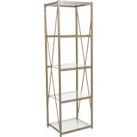 Flash Furniture NAN-JH-1796BF-GG Mar Vista Collection Glass Storage Shelf with Matte Gold Frame 