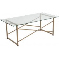 Flash Furniture NAN-JH-1796CT-GG Mar Vista Collection Glass Coffee Table with Matte Gold Frame 