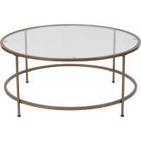 Flash Furniture NAN-JN-21750CT-GG Astoria Collection Glass Coffee Table with Matte Gold Frame 